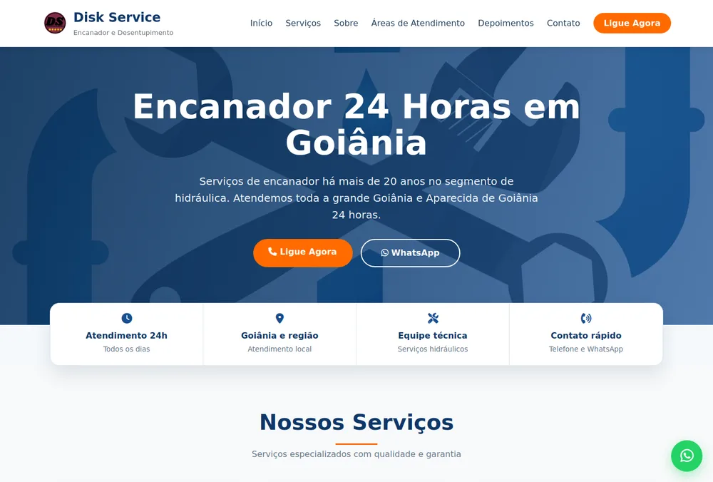 Captura do site Disk Service